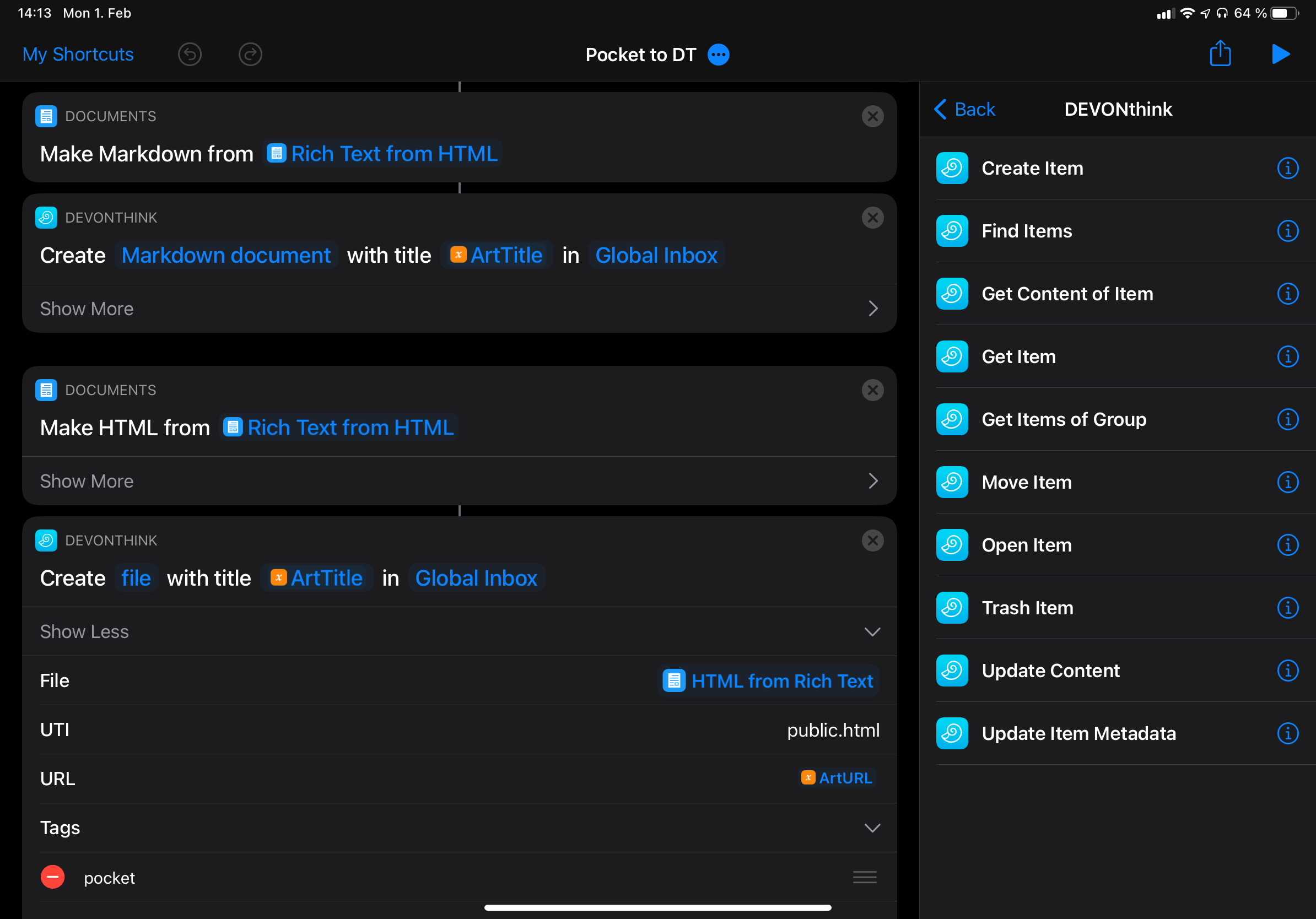 sync devonthink to go with synology