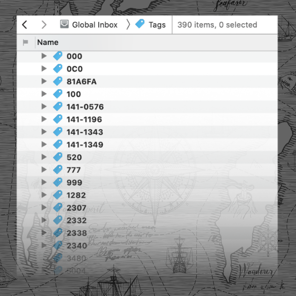 Tag list with many tags.