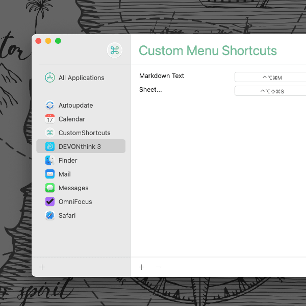 CustomShortcuts application window.