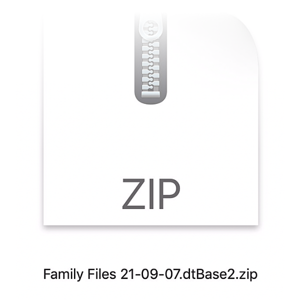 ZIP-Datei einer Datenbank.
