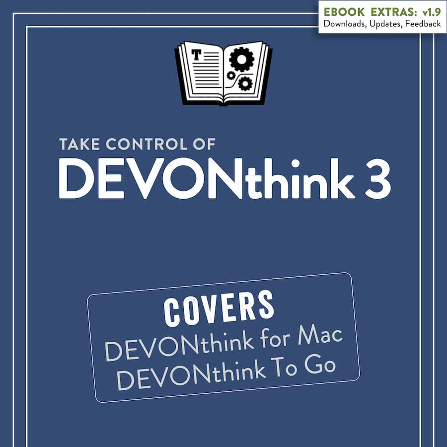 Titelseite des Buchs Take Control of DEVONthink 3.