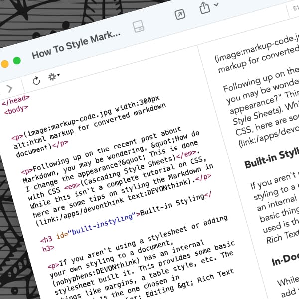 HTML markup for a converted Markdown document.